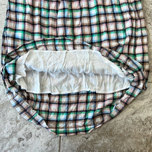 Anthropologie Maeve Cerie Smocked Plaid 3/4 Puff Sleeved Midi Dress, M - Picture 7 of 13